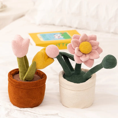 Pink Lotus Plush Plant in Pot