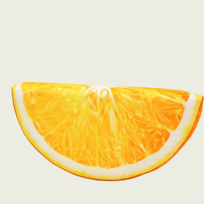 Half Orange Slice Printed Fruit Pillow