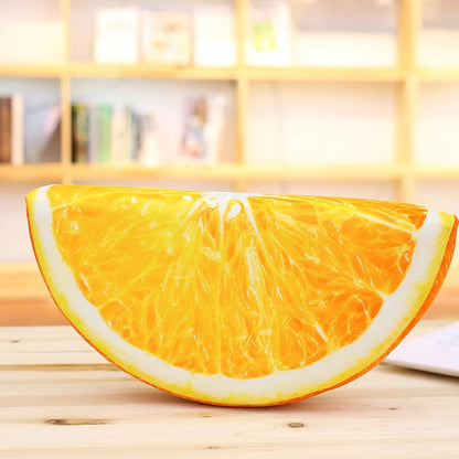 Half Orange Slice Printed Fruit Pillow