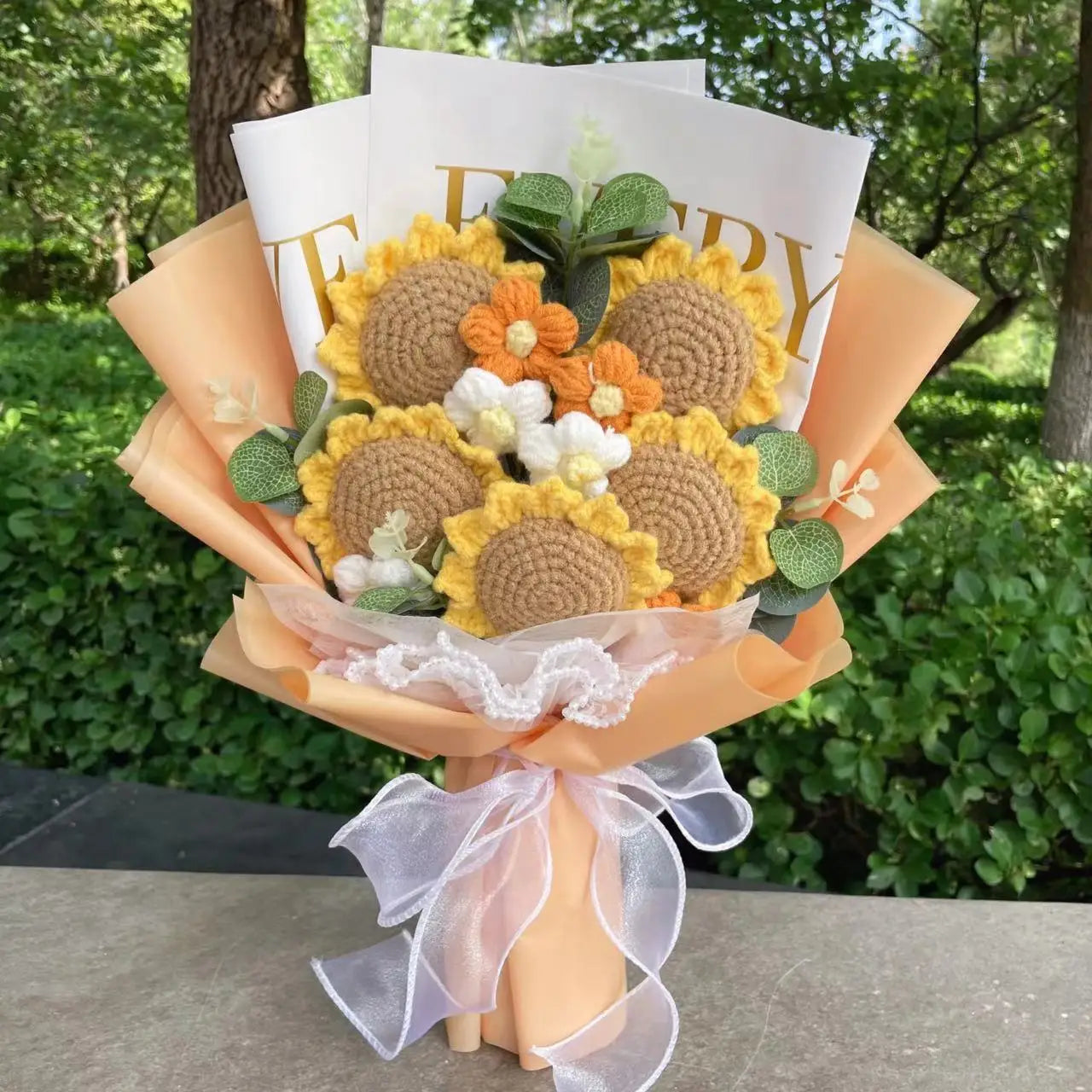 Peach Sunflowers Plush Florist