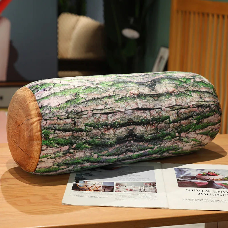 Wooden Log with Green Moss & Algae Plush Toy