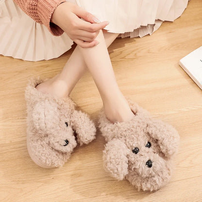 Toy Poodle Plush Slippers