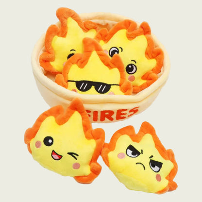 Basket of Flame Emoji Plushies
