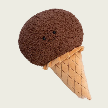 Chocolate Ice Cream Scoop on a Cone