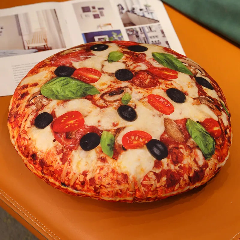 Veggie-Caprese Pizza Plush Cushion