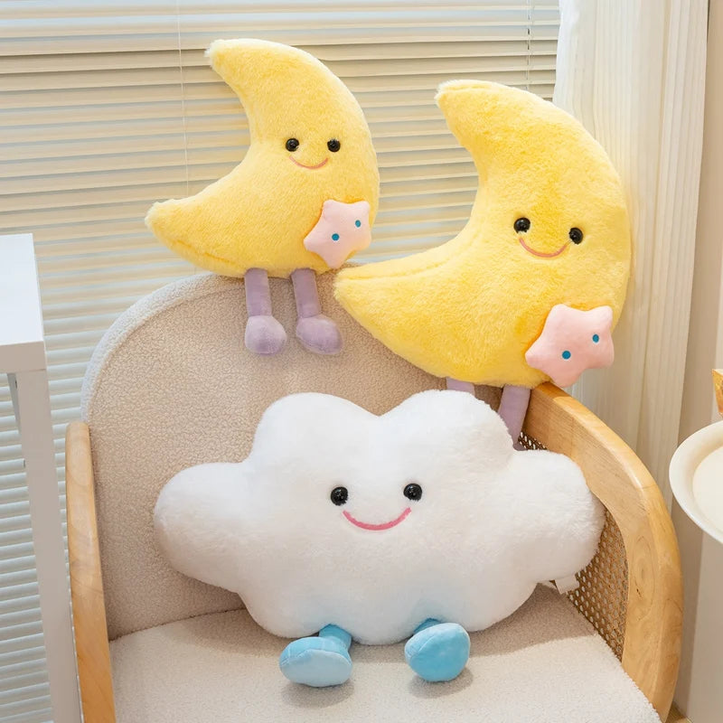 Smiling Waxing Crescent Moon Plushie