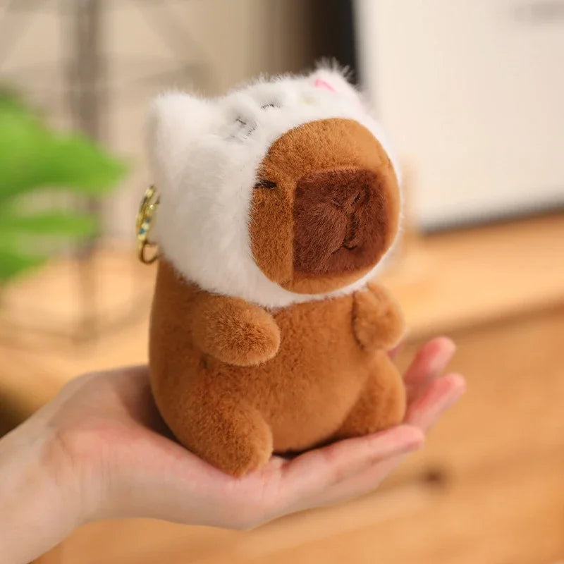 White Cat Hat Happy Capy
