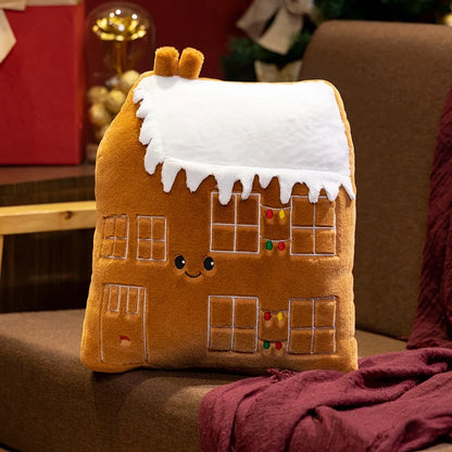 Snow-Capped Gingerbread House Plushie Decoration