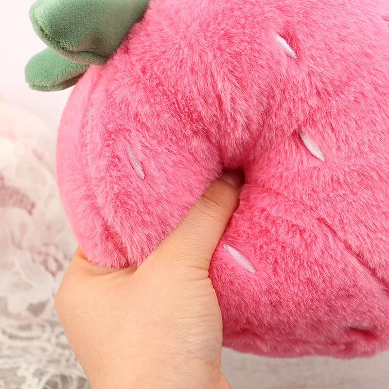 Pink Strawberry Plush with White Seeds