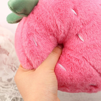 Pink Strawberry Plush with White Seeds