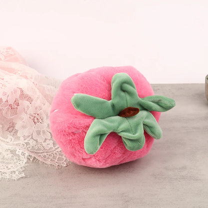 Pink Strawberry Plush with White Seeds