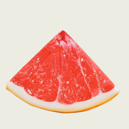 Quarter Grapefruit Slice Printed Fruit Pillow
