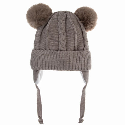 Pompom Ears Plush Winter Hat
