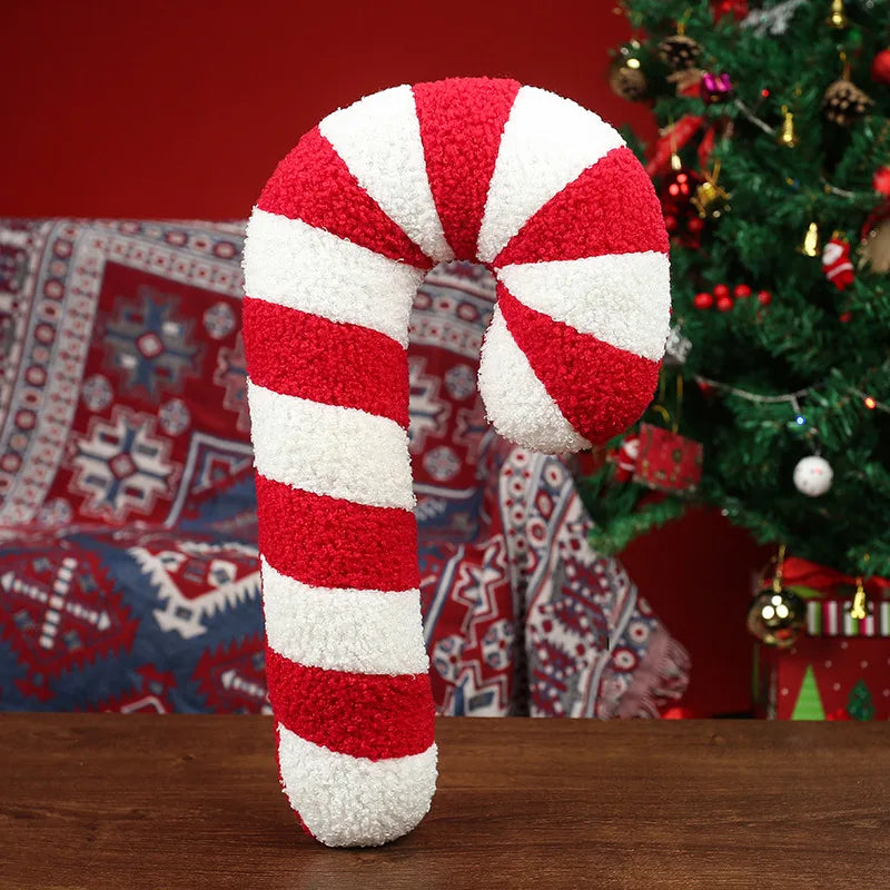 Candy Cane Plush Pillow