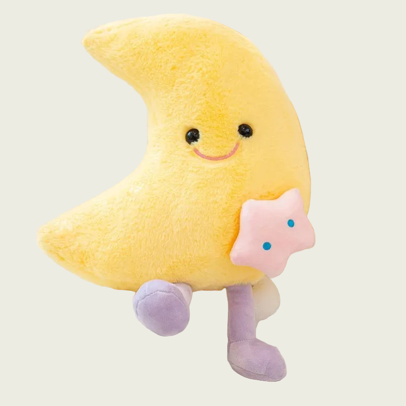 Smiling Waxing Crescent Moon Plushie