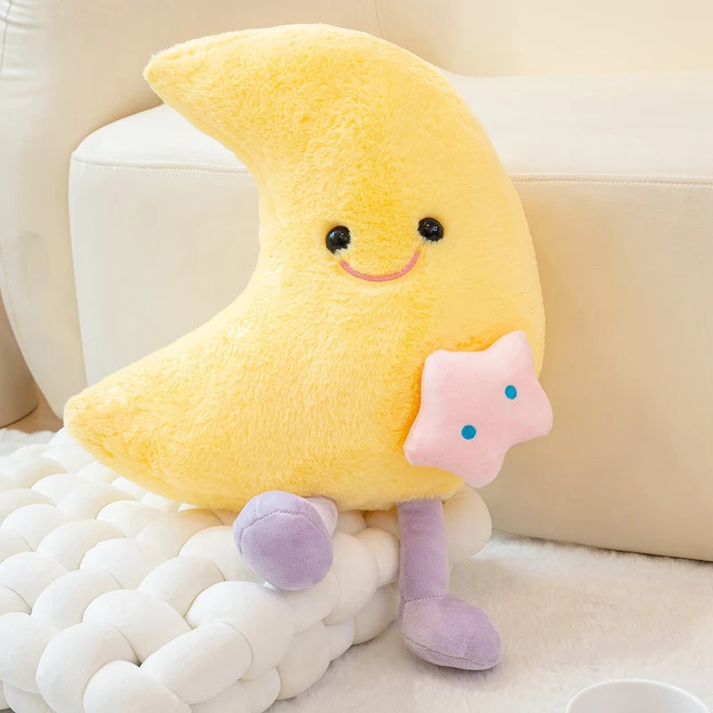 Smiling Waxing Crescent Moon Plushie