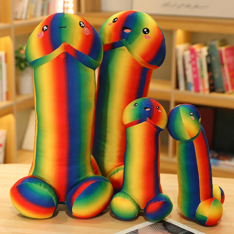 Rainbow Penis Plush Pillow Dick Plushie