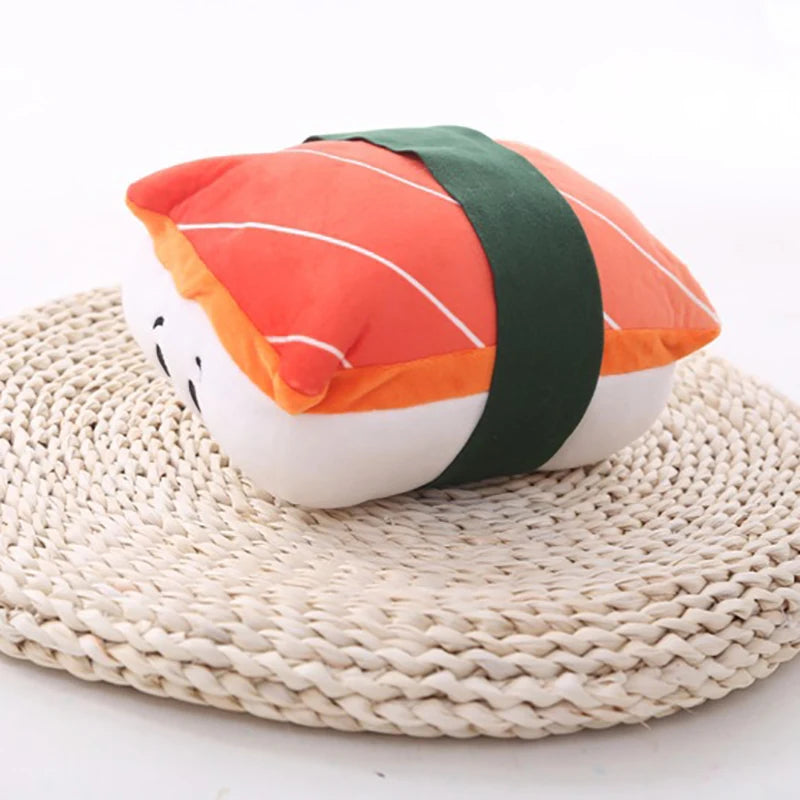 Salmon Nigiri with Seaweed Plushie Cushion