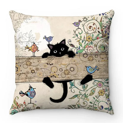 Mischievous Kitten Outdoors Plush Pillow Case