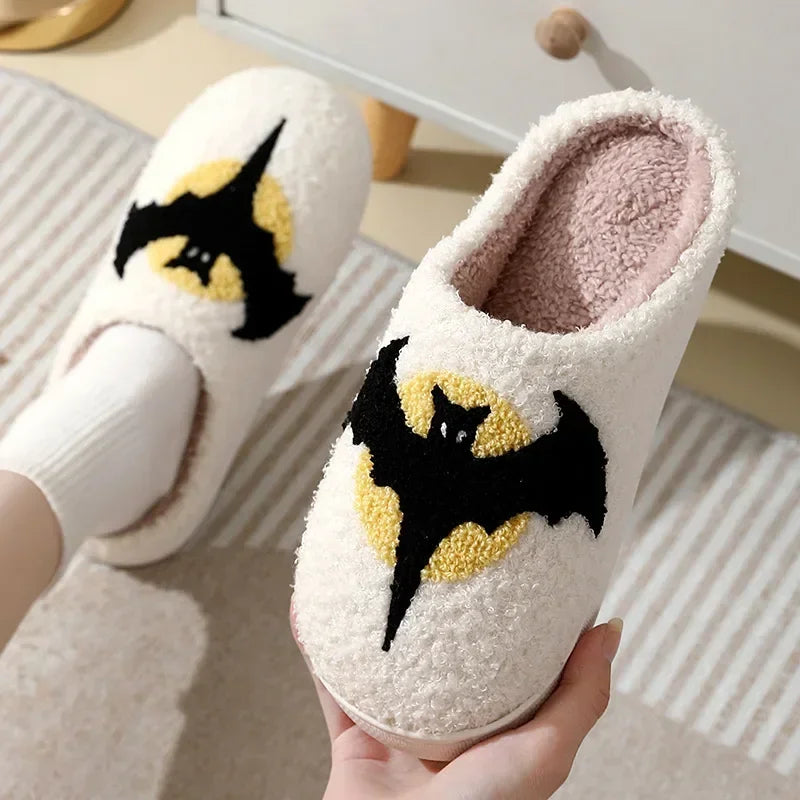 Bat Moon Plush Slippers