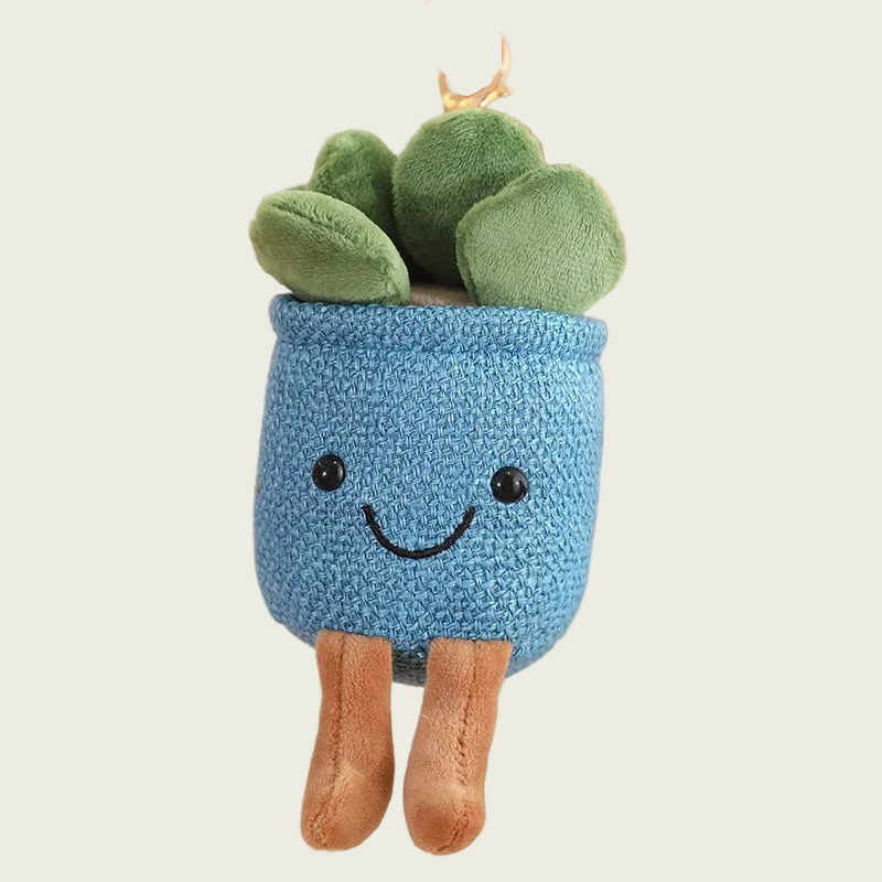Succulent Potted Plant Plushie Keychain