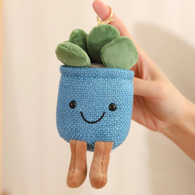 Succulent Potted Plant Plushie Keychain