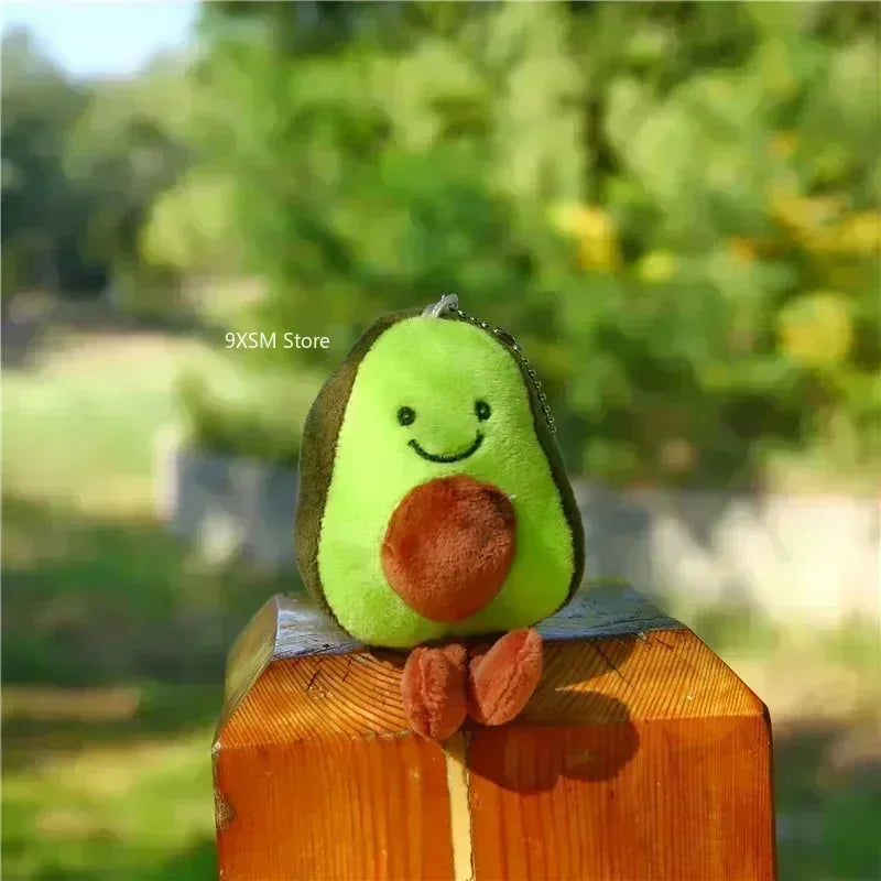 Mini Avocado Cartoon Plushie Keychain