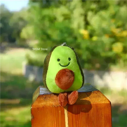 Mini Avocado Cartoon Plushie Keychain