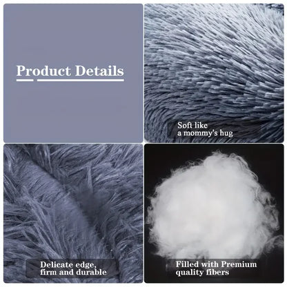 Round Fluffy Plush Dog Bed