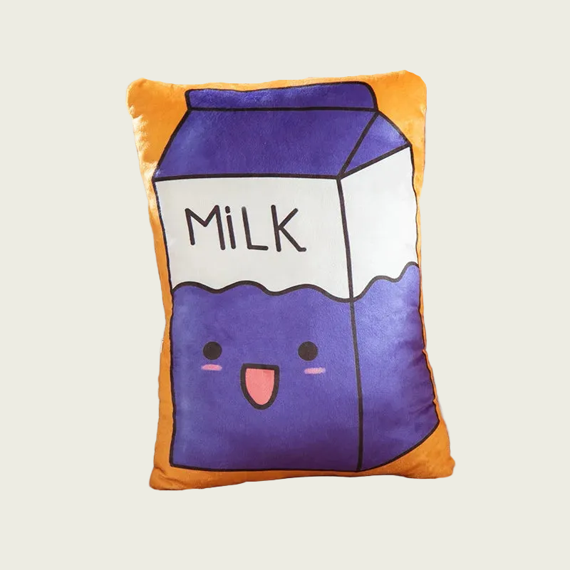 Milk Box Printed Plushie Pillow