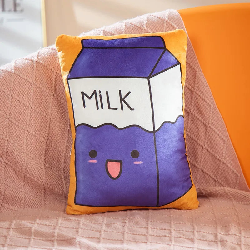 Milk Box Printed Plushie Pillow