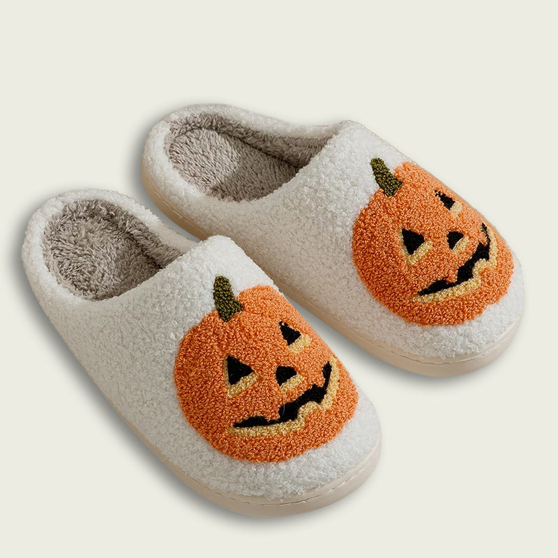 Jack-O'-Lantern Plush Slippers