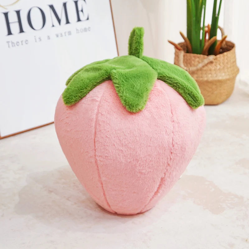 Pink Strawberry Pineberry Plush Pillow