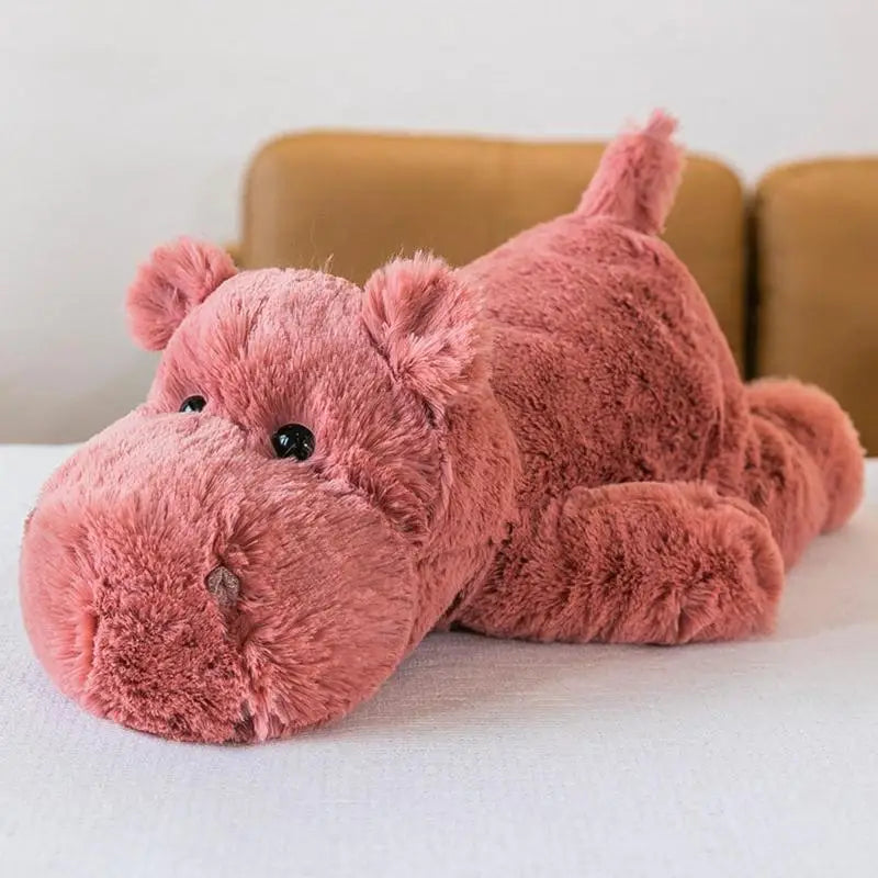 Weighted Berry Red Hippopotamus Dinosaur Stuffed Animal Plush Toy