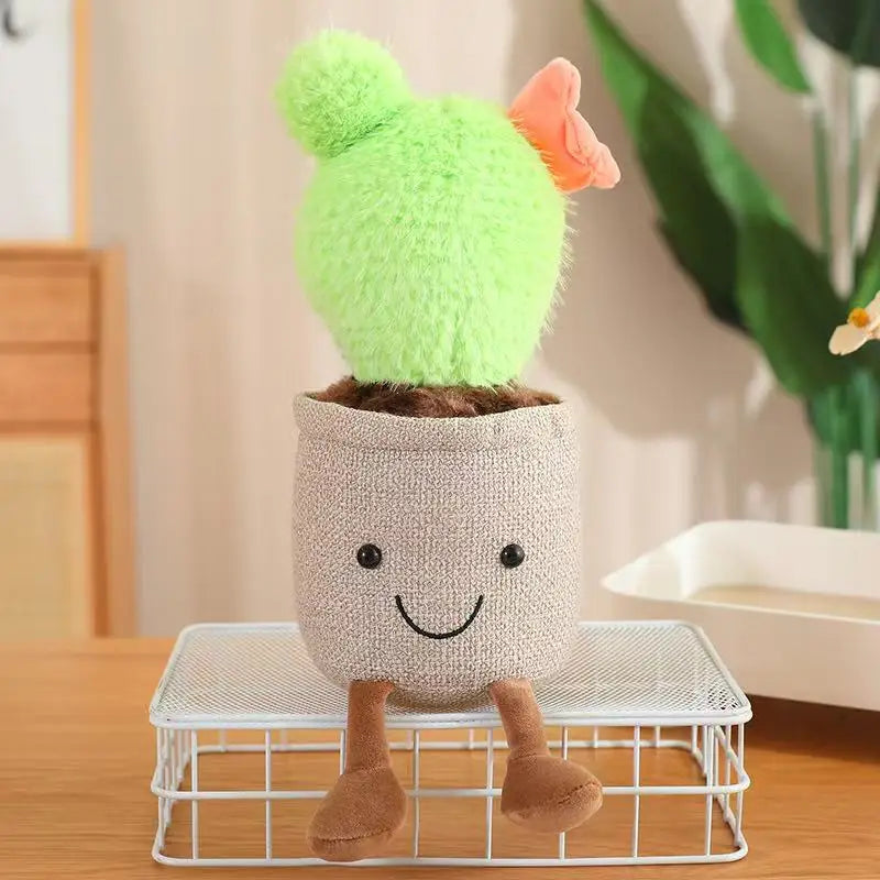 Barrel Bunny Ears Cactus Potted Plant Plushie