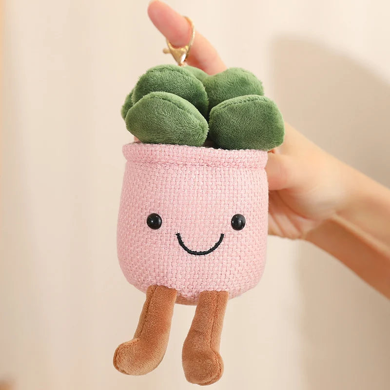 Succulent Potted Plant Plushie Keychain