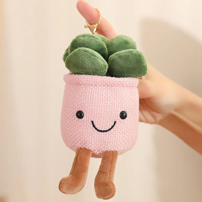 Succulent Potted Plant Plushie Keychain