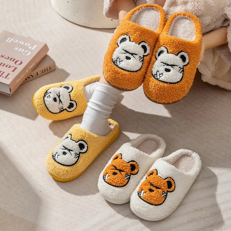 Rough Bear Plush Slippers