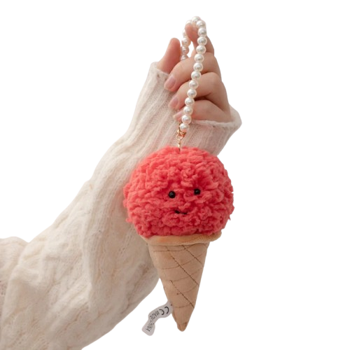 Cherry Ice Cream Cone Keychain