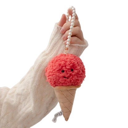 Cherry Ice Cream Cone Keychain