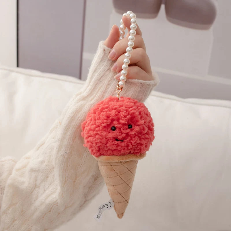 Cherry Ice Cream Cone Keychain