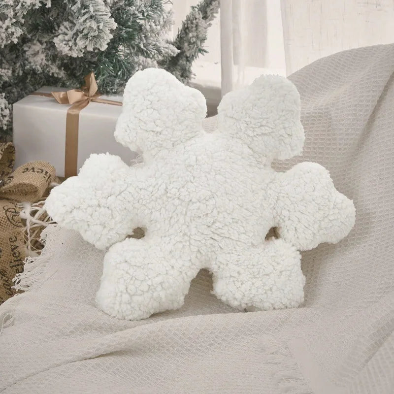 Plush Snowflake Pillow