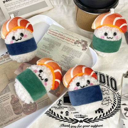 Salmon Temari Sushi with Seaweed Plushie Keychain