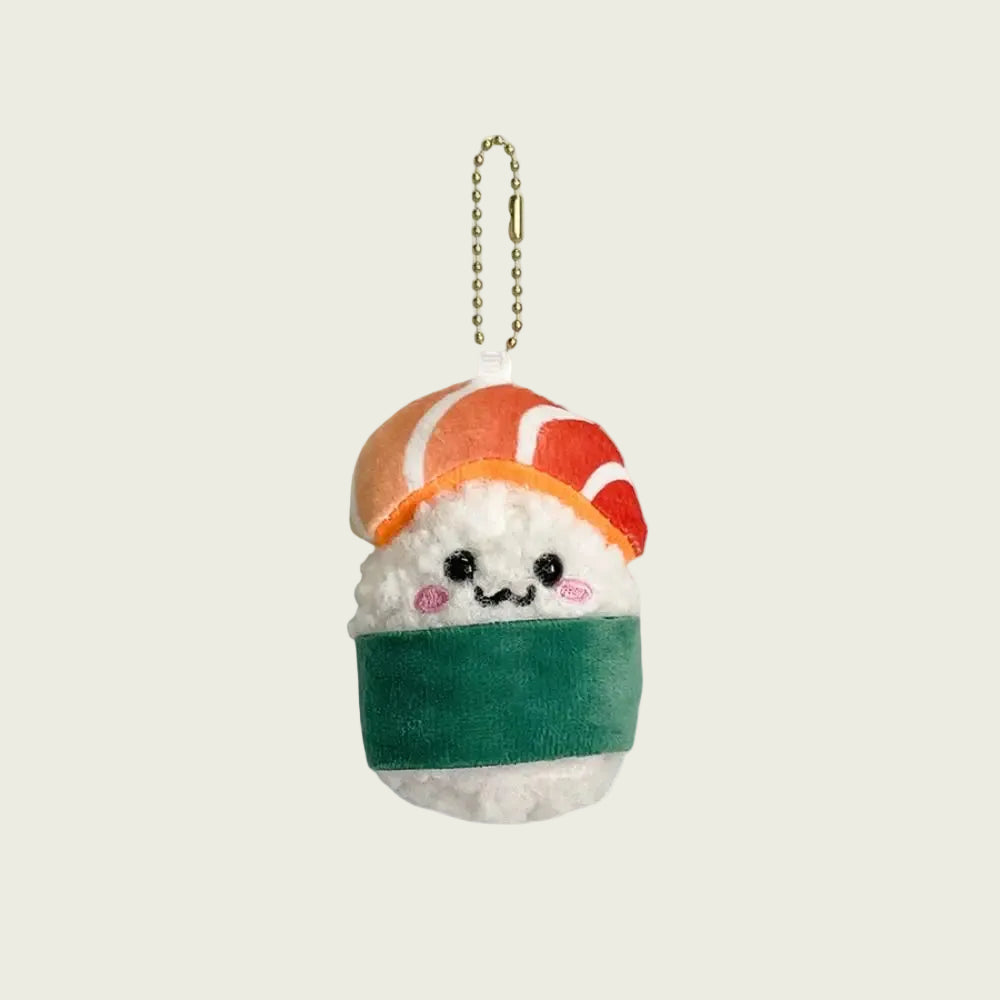 Salmon Temari Sushi with Seaweed Plushie Keychain
