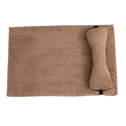 Plush Dog Mattress Pad with Bone Pillow
