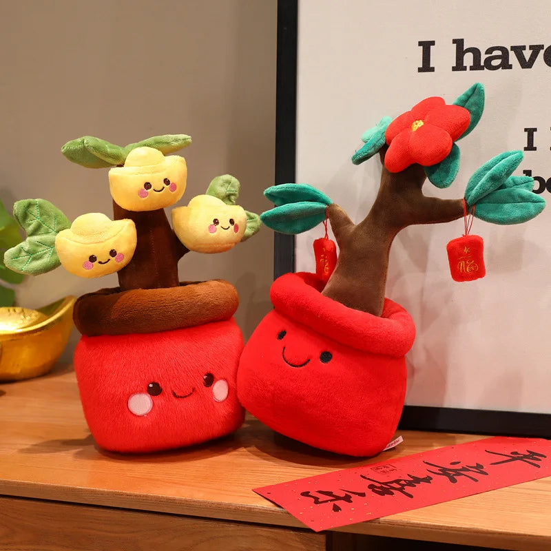 Gold Sycee Ingot Wealth & Prosperity Plushie Tree