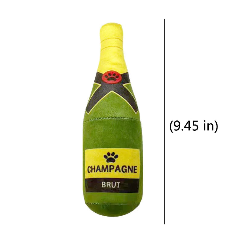Brut Champagne Dog Plushie Squeaker Toy