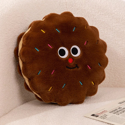 Round Biscuit Cookie Plush Pillow Cushion