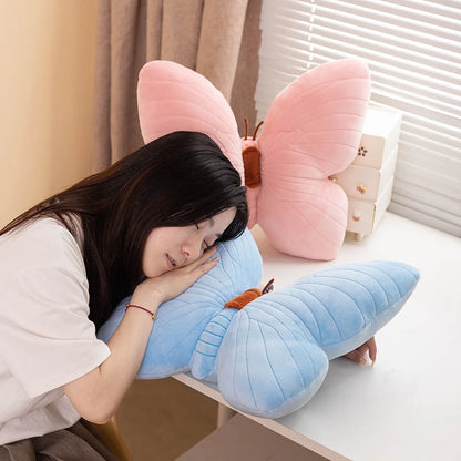 Blue Veined Butterfly Plush Pillow