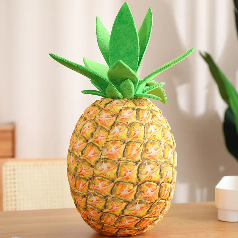 Golden-Yellow Realistic Plush-Textured Pineapple